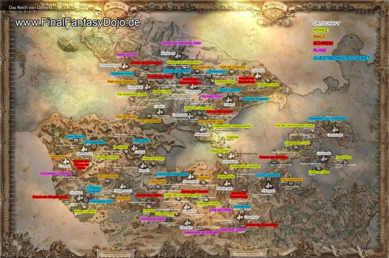 Octopath Traveler Karte / Worldmap - Alle Orte - Alle Gefahrenstufen ...